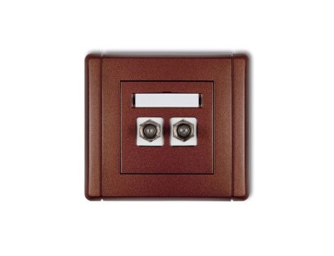 FLEXI Gniazdo antenowe podwójne typu F (SAT) pozłacane brązowy metalik 9FGF-2.1