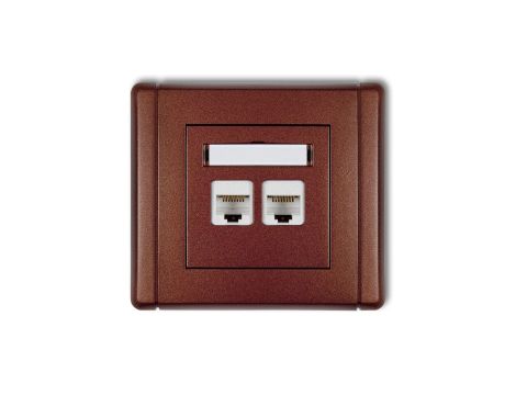 FLEXI Gniazdo komputerowe podwójne 2xRJ45, kat. 6, 8-stykowe brązowy metalik 9FGK-4