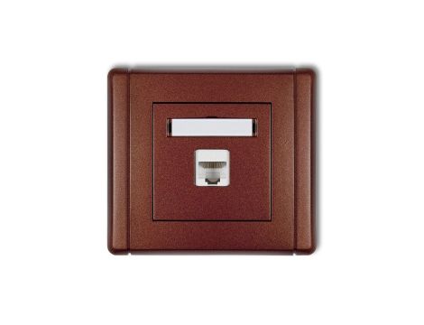 FLEXI Gniazdo komputerowe pojedyncze 1xRJ45, kat. 6, ekranowane, 8-stykowe brązowy metalik 9FGK-5