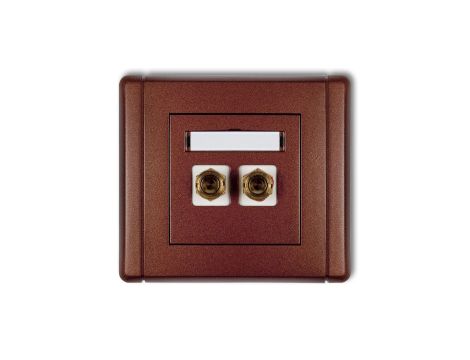 FLEXI Gniazdo głośnikowe pojedyncze (typu banan - czerwony i czarny, pozłacane, 4 mm2, do lutowania) brązowy metalik 9FGG-3