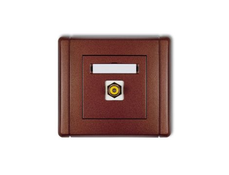 FLEXI Gniazdo pojedyncze RCA (typu cinch - żółty, pozłacane) brązowy metalik 9FGRCA-1