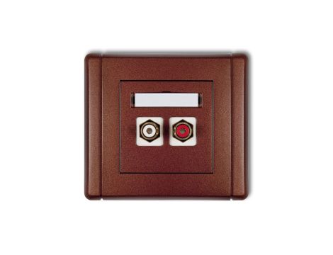 FLEXI Gniazdo podwójne RCA (typu cinch - biały i czerwony, pozłacane) brązowy metalik 9FGRCA-2