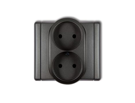 FLEXI Gniazdo podwójne b/u grafitowy 11FGP-2p