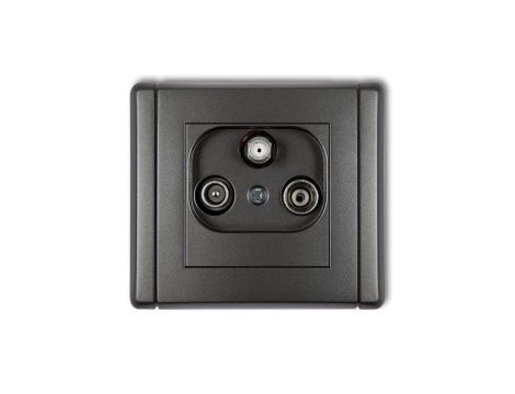 FLEXI Gniazdo antenowe RTV-SAT przelotowe 10dB grafitowy 11FGSP