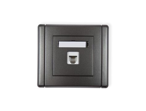 FLEXI Gniazdo telefoniczne pojedyncze 1xRJ11, 4-stykowe, beznarzędziowe grafitowy 11FGT-1