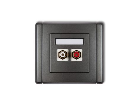 FLEXI Gniazdo podwójne RCA (typu cinch - biały i czerwony, pozłacane) grafitowy 11FGRCA-2