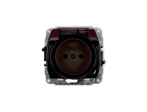 TREND Gniazdo bryzgoszczelne z/u (klapka dymna) brązowy 4GPB-1zdp