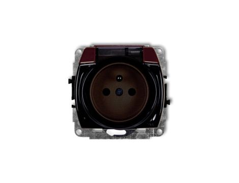 TREND Gniazdo bryzgoszczelne z/u (klapka dymna) brązowy 4GPB-1zdp