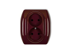 TREND Gniazdo podwójne b/u brązowy 4GP-2p