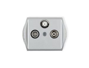 TREND Gniazdo antenowe RTV-SAT przelotowe 10dB srebrny 5GSP