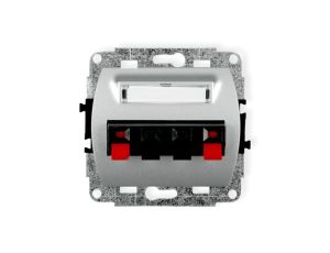 TREND Gniazdo głośnikowe podwójne srebrny 5GG-2
