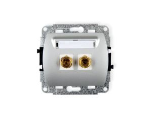 TREND Gniazdo głośnikowe pojedyncze (typu banan - czerwony i czarny, pozłacany, 4 mm2, do lutowania) srebrny 5GG-3