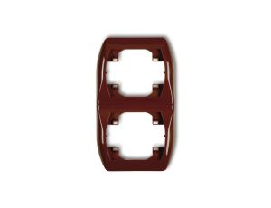 TREND Ramka pionowa podwójna brązowy 4RV-2