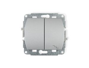 TREND Łącznik jednobiegunowy ze schodowym srebrny 5WP-10