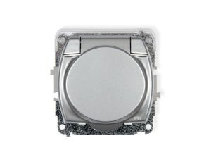 TREND Gniazdo bryzgoszczelne z/u SCHUKO (klapka srebrna) srebrny 5GPB-1sp