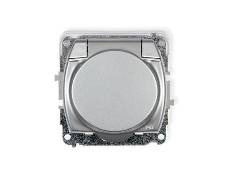 TREND Gniazdo bryzgoszczelne z/u SCHUKO (klapka srebrna) srebrny 5GPB-1sp