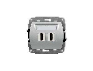 TREND Gniazdo podwójne HDMI srebrny metalik 7HDMI-2