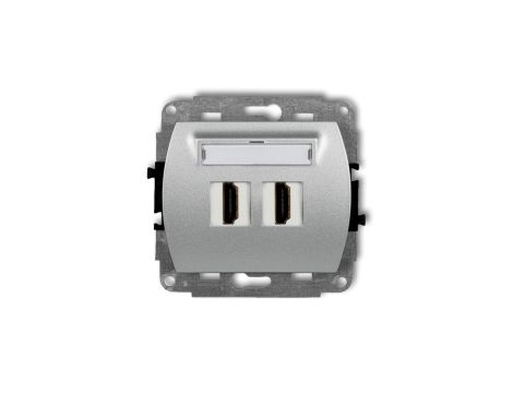 TREND Gniazdo podwójne HDMI srebrny metalik 7HDMI-2