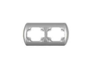 TREND Ramka pozioma podwójna srebrny metalik 7RH-2