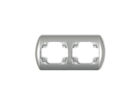 TREND Ramka pozioma podwójna srebrny metalik 7RH-2