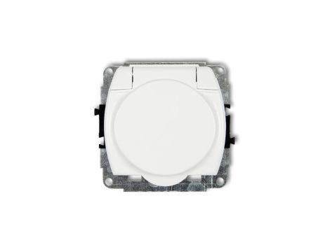 TREND Gniazdo bryzgoszczelne z/u SCHUKO (klapka biała) biały GPB-1sp