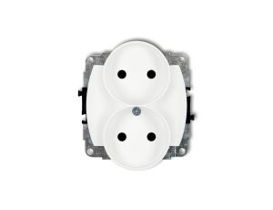 TREND Gniazdo podwójne b/u biały GPR-2p