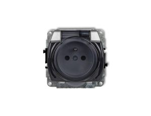 TREND Gniazdo bryzgoszczelne z/u (klapka dymna) srebrny metalik 7GPB-1zdp