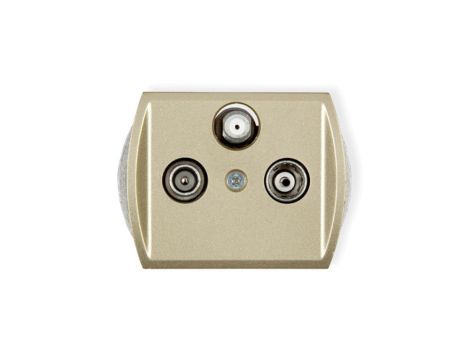 TREND Gniazdo antenowe RTV-SAT przelotowe 10dB złoty 6GSP