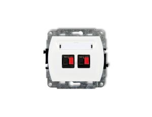 TREND Gniazdo głośnikowe podwójne biały GG-2