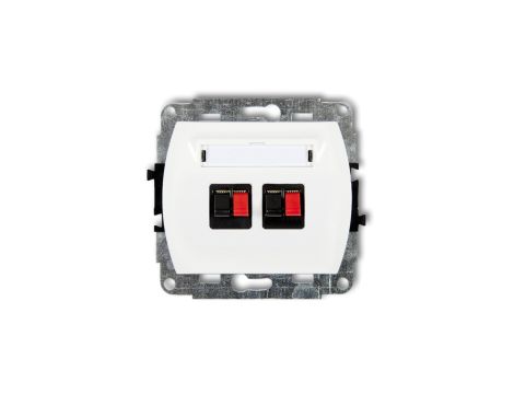 TREND Gniazdo głośnikowe podwójne biały GG-2