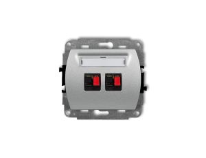 TREND Gniazdo głośnikowe podwójne srebrny metalik 7GG-2