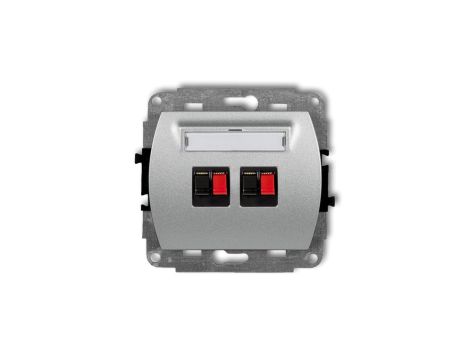 TREND Gniazdo głośnikowe podwójne srebrny metalik 7GG-2