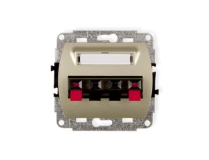 TREND Gniazdo głośnikowe podwójne złoty 6GG-2