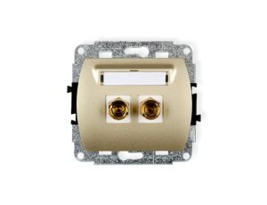 TREND Gniazdo głośnikowe pojedyncze (typu banan - czerwony i czarny, pozłacany, 4 mm2, do lutowania) złoty 6GG-3