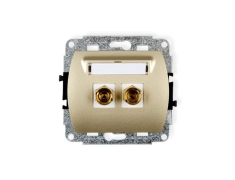 TREND Gniazdo głośnikowe pojedyncze (typu banan - czerwony i czarny, pozłacany, 4 mm2, do lutowania) złoty 6GG-3