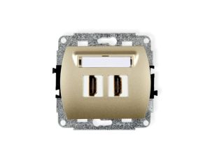 TREND Gniazdo podwójne HDMI złoty 6HDMI-2