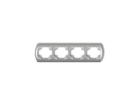 TREND Ramka pozioma poczwórna srebrny metalik 7RH-4