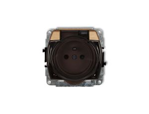 TREND Gniazdo bryzgoszczelne z/u (klapka dymna) złoty metalik 8GPB-1zdp