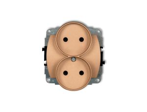 TREND Gniazdo podwójne b/u złoty metalik 8GPR-2p