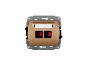 TREND Gniazdo głośnikowe podwójne złoty metalik 8GG-2