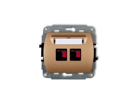 TREND Gniazdo głośnikowe podwójne złoty metalik 8GG-2