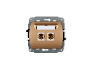 TREND Gniazdo głośnikowe pojedyncze (typu banan - czerwony i czarny, pozłacany, 4 mm2, do lutowania) złoty metalik 8GG-3