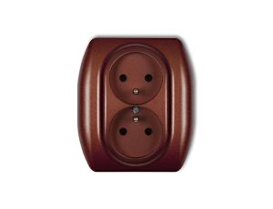 TREND Gniazdo podwójne z/u brązowy metalik 9GP-2zp