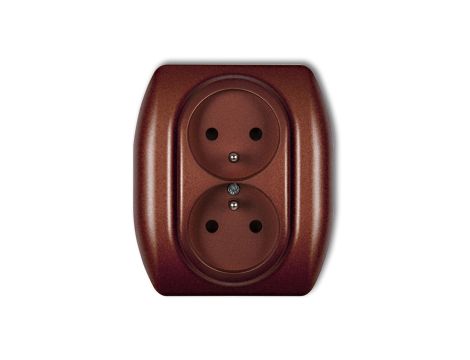 TREND Gniazdo podwójne z/u brązowy metalik 9GP-2zp