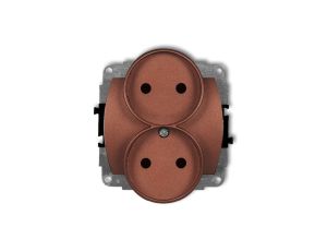 TREND Gniazdo podwójne b/u brĄzowy metalik 9GPR-2p