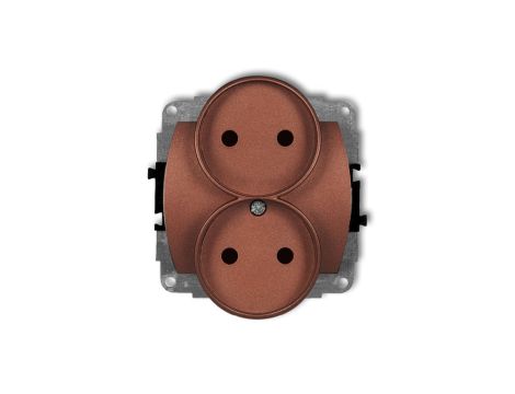 TREND Gniazdo podwójne b/u brĄzowy metalik 9GPR-2p