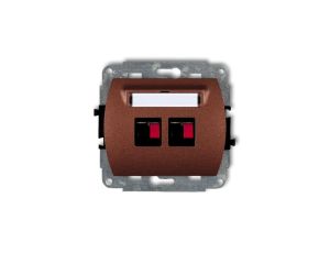 TREND Gniazdo głośnikowe podwójne brĄzowy metalik 9GG-2