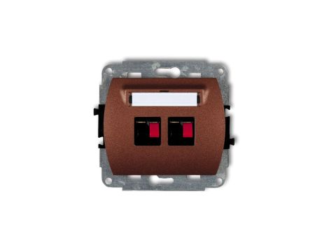 TREND Gniazdo głośnikowe podwójne brĄzowy metalik 9GG-2