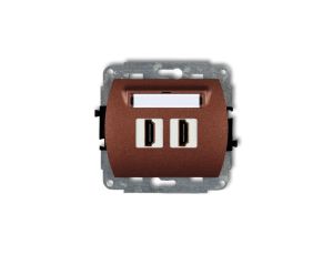 TREND Gniazdo podwójne HDMI brĄzowy metalik 9HDMI-2