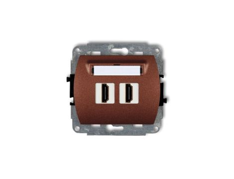 TREND Gniazdo podwójne HDMI brĄzowy metalik 9HDMI-2